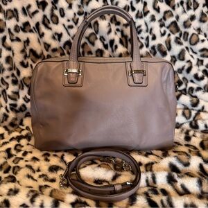 Coach Taylor Leather Satchel in Light Gray